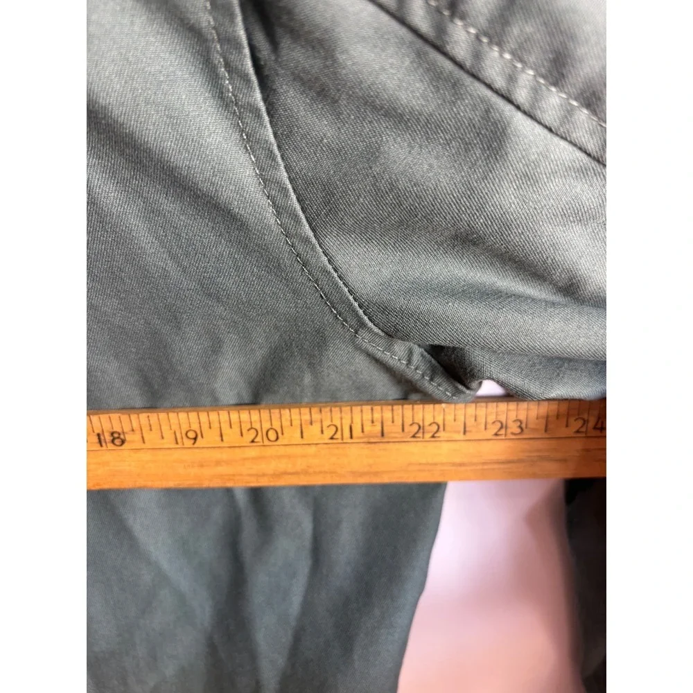 Volcom Mens Hooded Canvas Jacket Sage Green Full Zip Water Resistant Size Large